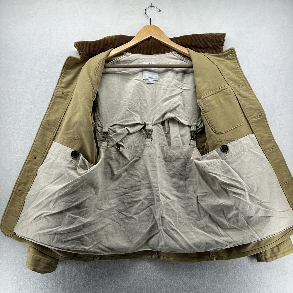 Visvim Jacket Mens Large Beige Canvas Corduroy Collar Workwear Made In Japan - Picture 7 of 11